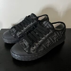 FF Black Monogram Domino Sneakers Size 7 US Men’s